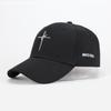 Cross Embroidery Dad Hat - Fashionable Wide Brim Baseball Cap for Outdoor Casual Wear