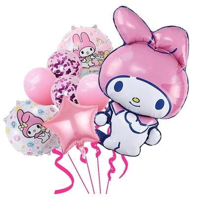 8-Piece Kuromi Birthday Decorations Set, Cute Character Anime Decorations, Shiny Birthday Balloon Set, Balloon Decorations, Celebration, Boys, Girls,