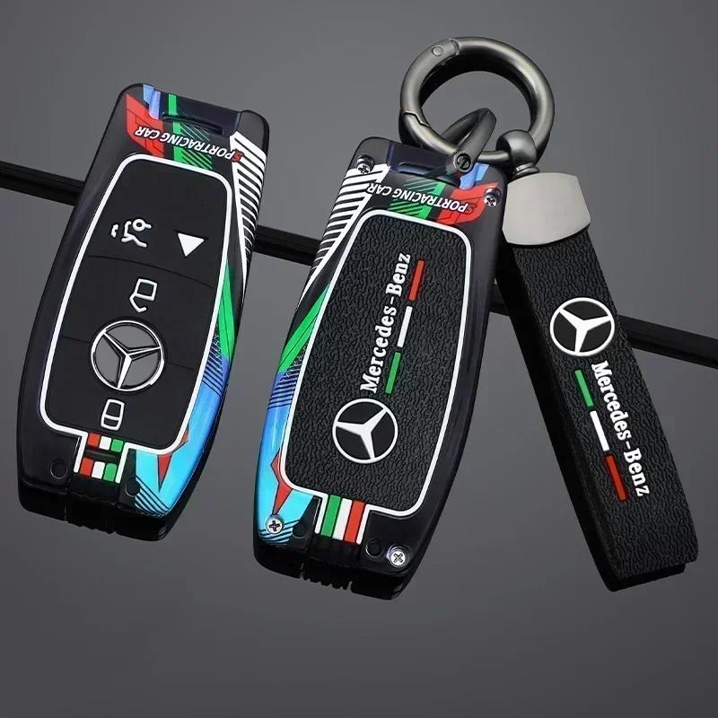 ESU5 Car Racing Style Design Key Case Cover Shell For Mercedes Benz A C E G Class GLC CLE CLA W177 W205 W213 W222 X167 E200 E300 AMG