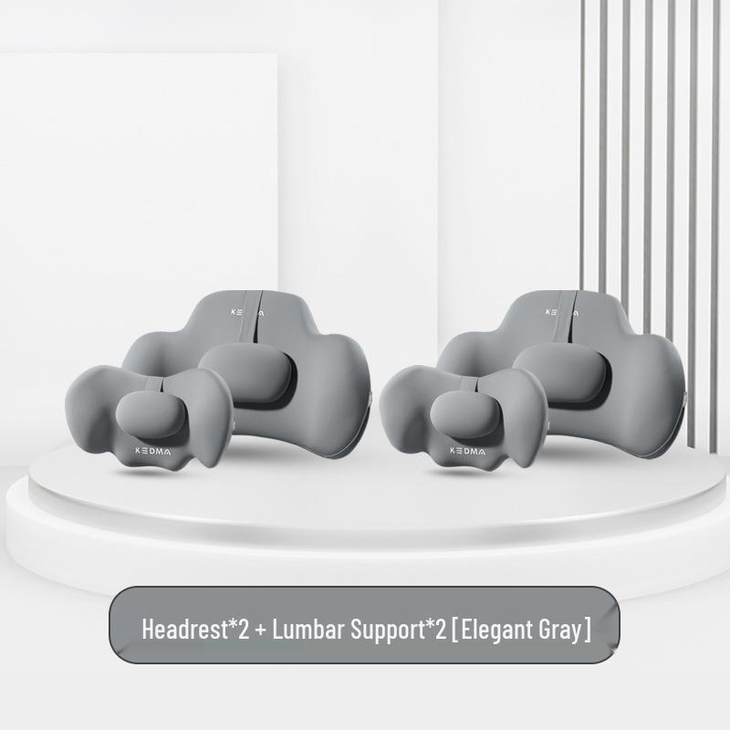 Memory Foam Car Seat Headrest and Lumbar Support Pillow Set