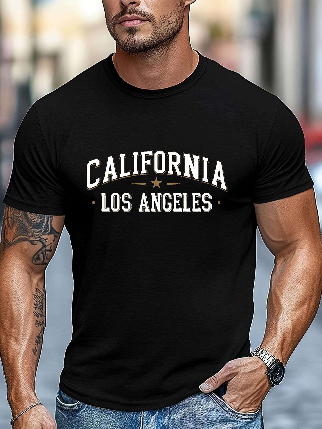 California Los Angeles Graphic T-shirt - Black Cotton Blend S