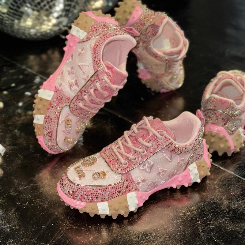 Women'S Casual Sneakers Fashion Luxury Rhinestone Ladies Shoes  New Outdoor Platform Female Sports Shoes  Mujer