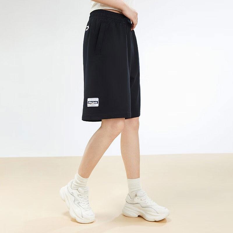 Anta Lifestyle Series Letter Print Knitted Five-Point Shorts Men shorts Basic-Black 152338311-2
