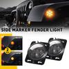 For 2007-2018 Jeep Wrangler JK LED Side Marker Fender Lights Amber Smoked Lens