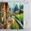 Piante Grafico Tenda da Doccia Impermeabile Tenda da Doccia Tessuto Poliestere Stampa 3D Tende da Bagno Decorazione Bagno Con Ganci