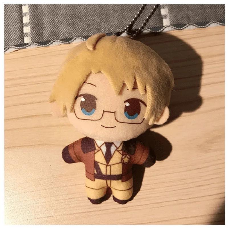 10 cm Poupée Peluche Porte-clés Étoiles des Puissances de l'Axe Hetalia Arthur Kirkland Alfred F Jones Wang Yao Porte-clés Accessoires Cosplay Cadeau