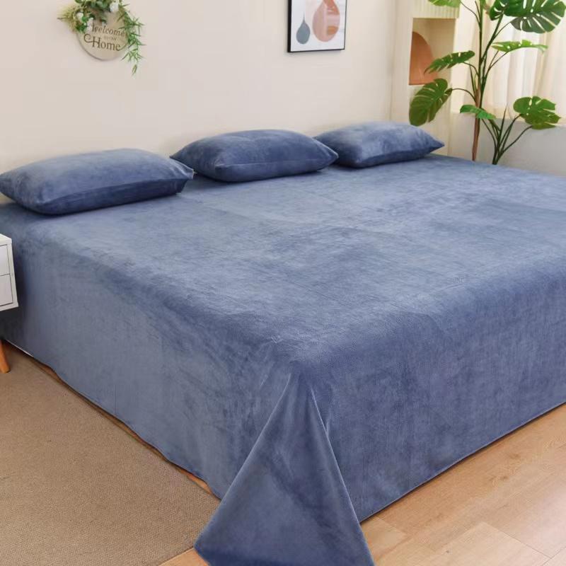 Зимняя теплая толстая плюшевая бархатная плоская простыня — фото 3