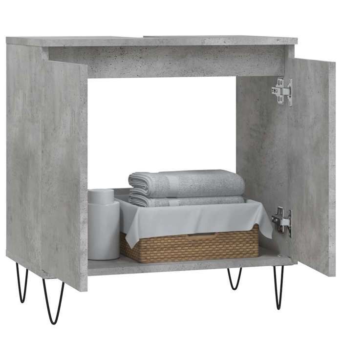 VidaXL Bathroom Cabinet Concrete Grey 58x33x60 Cm Engineered Wood 831584