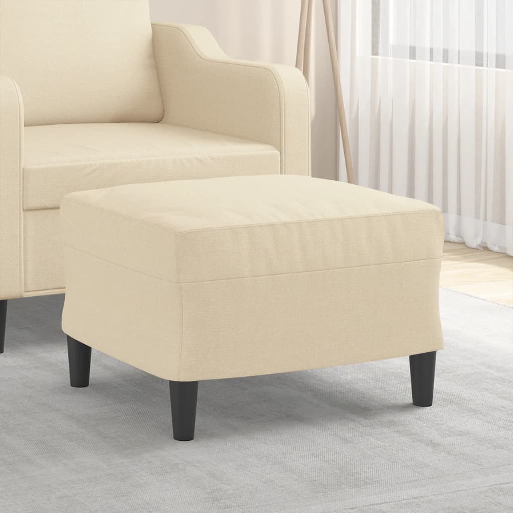Footstool Cream 60x50x41 Cm Fabric