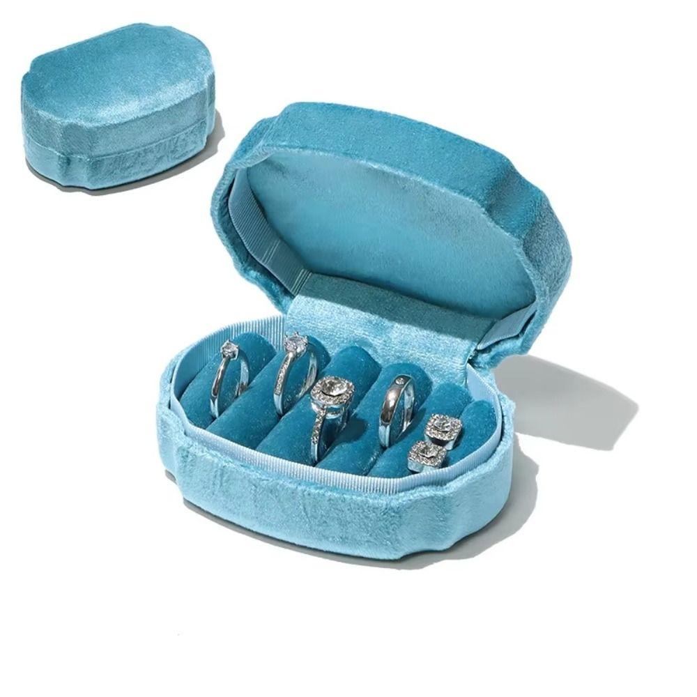 Luxury Finish Velvet Ring Box Multi Slot Wedding Jewelry Case Jewelry Display Case Home Storage