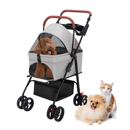 Pet Stroller, Folding Dog Stroller, Pet Folding Stroller, 4 Wheels Dog/Cat Puppy Stroller, Travel Carrier for Small/Medium