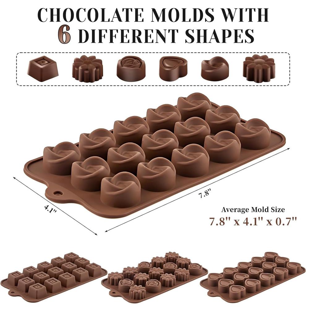 Silicone Molds for Chocolate Non-Stick Chocolate Candy Butter Molds Silicone Chocolate Mold for Delicious Chocolates Baking Tool