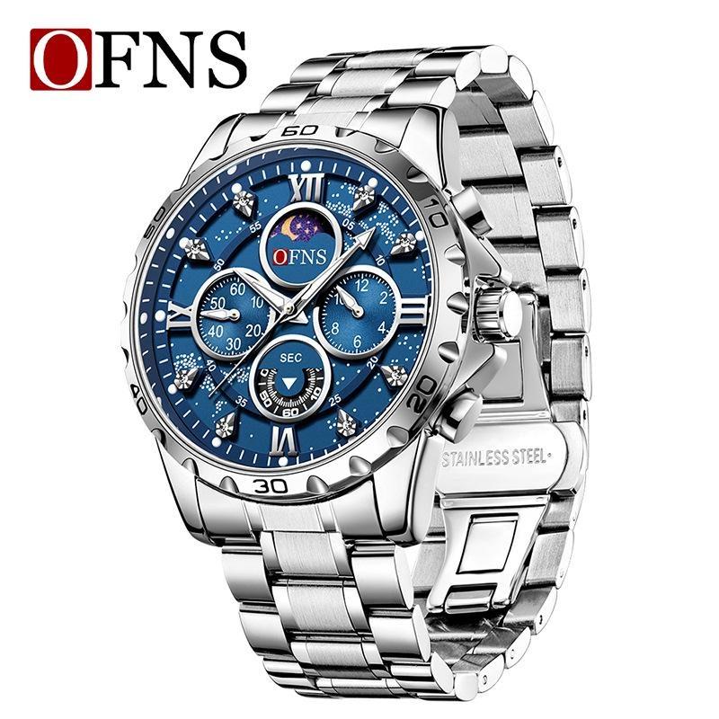 Luxury Watches For Men Chronograph Stainless Steel Man Wristwatch Waterproof Luminous Sport Military Men's Quartz Watch