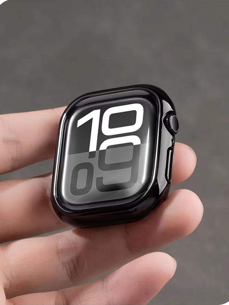 Cover For Apple Watch Case 46mm 42mm 45mm 41mm 44mm 40mm Series 11 10 9 7 8 6 SE Plating PC Bumper Shell iWatch Protective Cases
