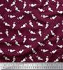 Soimoi Black Poly Crepe Fabric Floral & Cat Animal Print Fabric by the Yard 42 Inch