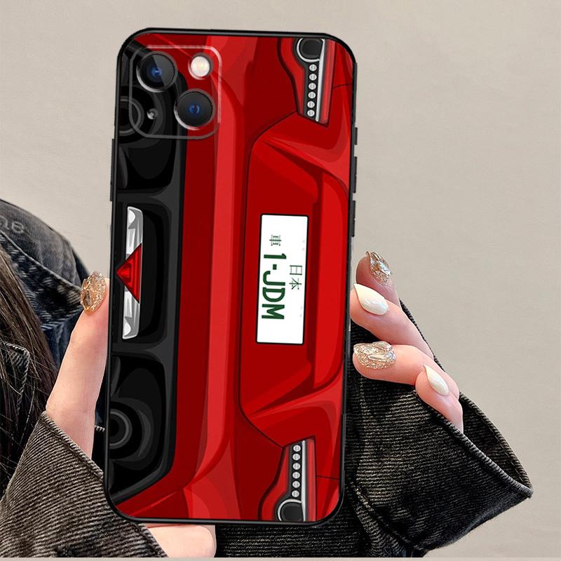 Car Back Cartoon Art JDM Phone Case For iPhone 17 Pro Max 14 11 15 16 Pro Max 13 12 mini 16 Plus 16e 17 Air Cover iPhone 17