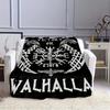 1pc Black Viking Soft Plush Blanket, Warm Throwing Blanket Living Room Blanket Bedroom Bed Sofa Picnic Travel Camping Sleeping Blanket for C