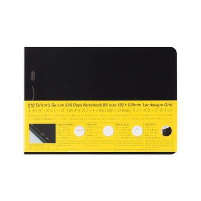Nitoms STALOGY B6 Grid 365 Days Notebook Landscape Horizontal Black S4178