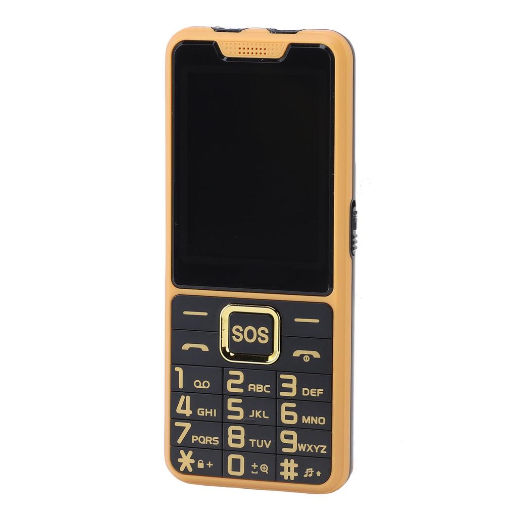 Big Key Phone Ultra Thin 2.6in 2 Flashlight BT 0.3MP Camera Voice Announcement Cell Phone 2G Gold