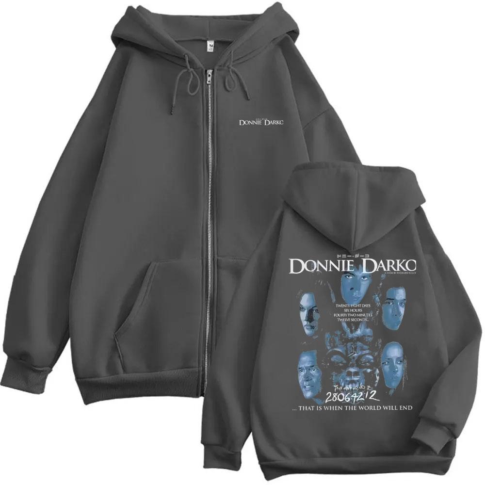Movie Donnie Darko That Is When The World Will End Zipper Hoodie Men Women Casual Vintage Oversized Zip Up Jacket Sweatshirts