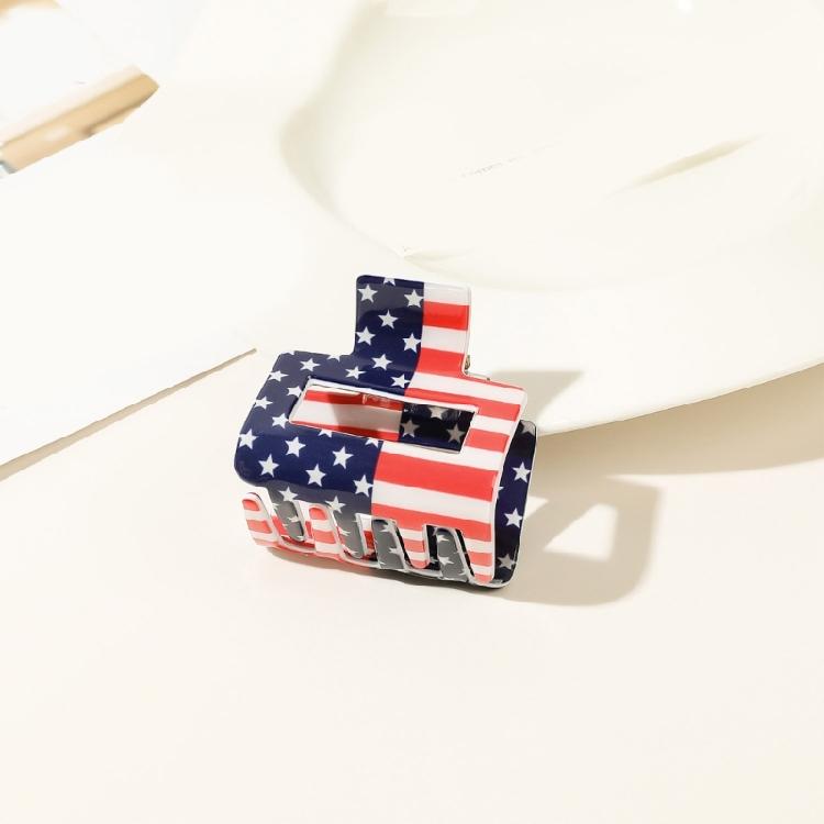 Unique American Flags Print Hair Claw Woman Long Thick Hair Ornament Anti Slip