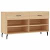 VidaXL Banc à Chaussures, Armoire à Chaussures avec 4 Étagères et Pieds, Meuble à Chaussures avec 2 Tiroirs Salon, Moderne, 829759