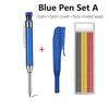 Red Black Blue 2.8mm All Metal Woodworking Automatic Pencil Set with Pen Cover 2B Lead Deep Hole Marking Engineering Drawing Pen