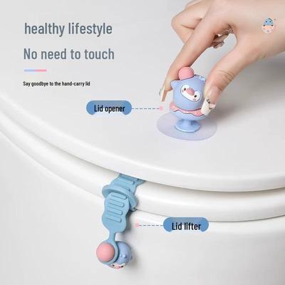 Creative Cartoon Toilet Lid Lifter: Anti-Dirty Flip-Up Seat Handle