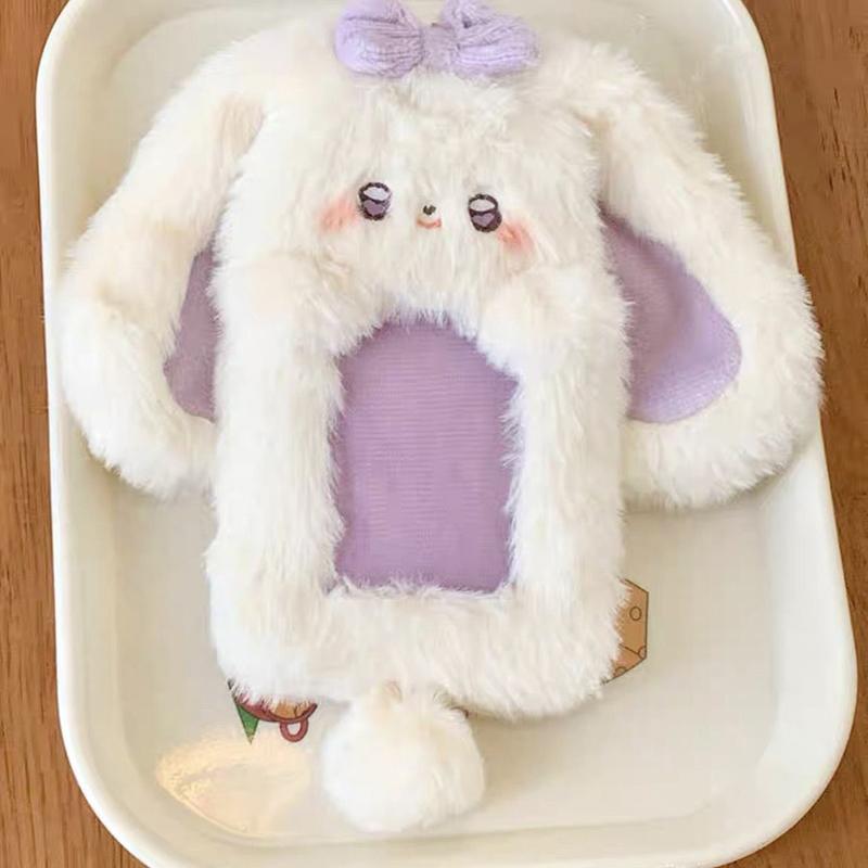 

Плюшевый Kpop Холдер для фотокарточек Организатор для фотокарточек айдолов 3-дюймовые Милые животные Фоторукава Держатель для ID/кредитных карт Школьные канцелярские товары светло-фиолетовый