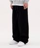 URBANAGE Corduroy Single-Pleat Wide Elastic Pants_Black