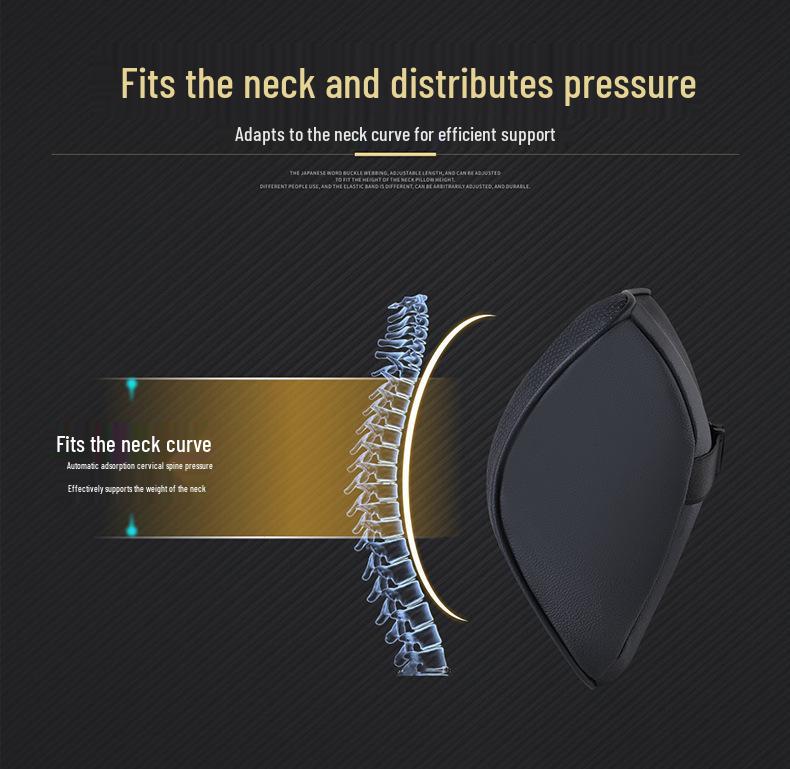Customizable Mazda Leather Lumbar Support & Neck Pillow Set for Cars—Memory Foam, Cowhide, with Option to Add Logo