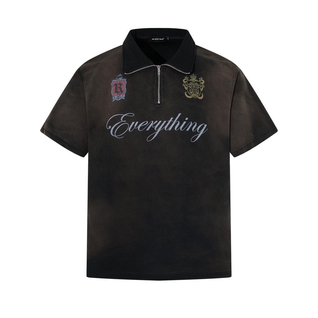 Summer T-shirt American jersey Washed personalized lapel POLO shirt Short sleeves Sports short sleeves