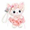 Lace Bowknot Plush Cat Keychain Soft Desk Mascot Charm Sweet Bag Accessory  Desktop Decor
