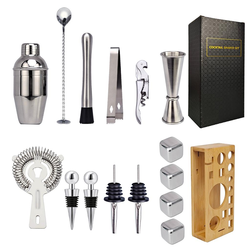 Barkeeper-Set, Einsteiger-Schneebecher, Komplettset für den Haushalt, Handgekurbelter Edelstahl-Kannenbereiter, Professionelle Cocktail-Barkeeper-Ausrüstung