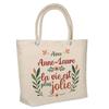 Sac cabas - PLANETEE - Anne-Laure « la vie est plus jolie » - Jute - Beige - Isotherme grande contenance