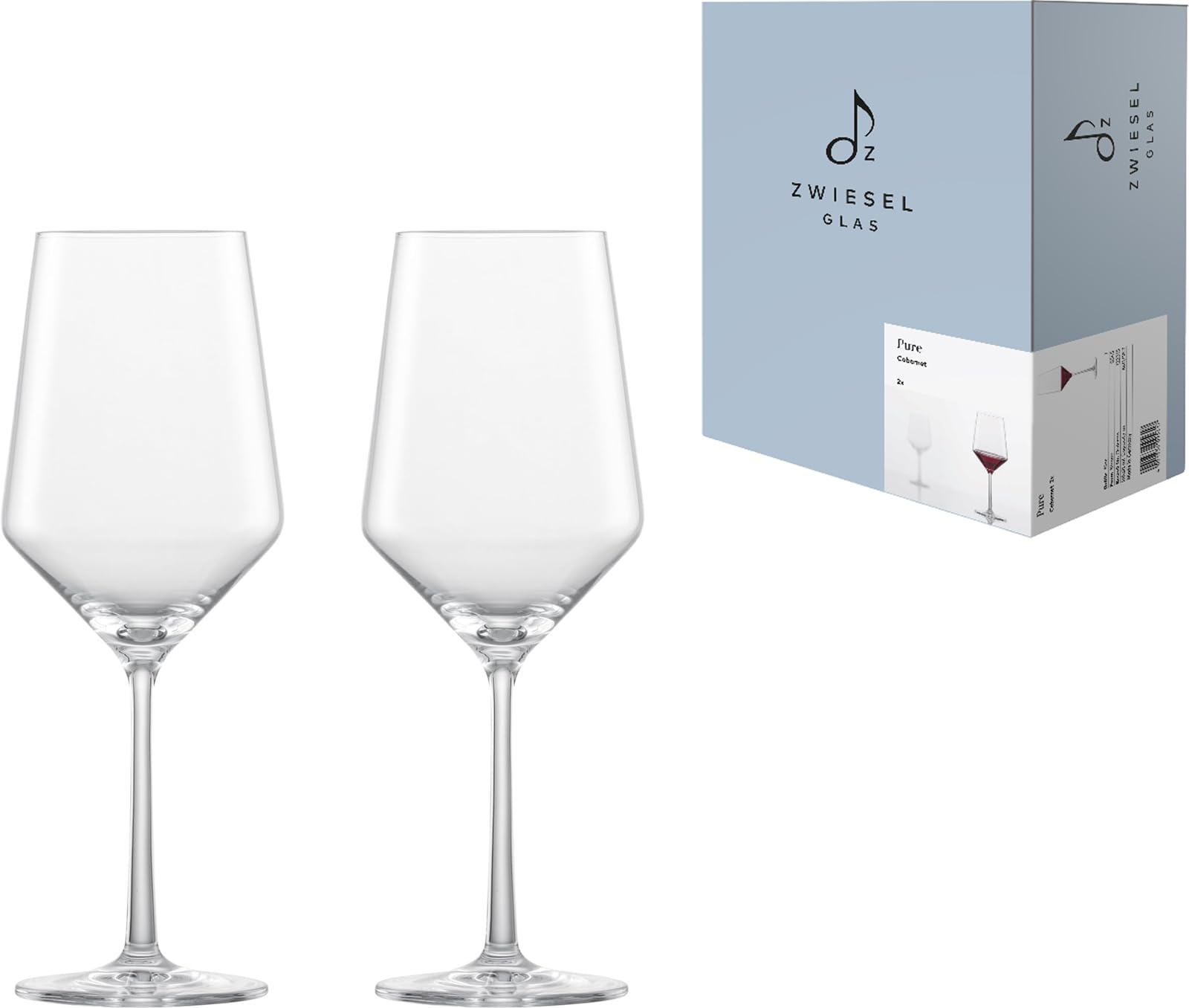 

ZWIESEL GLAS Break-Resistant Wine Glasses for Pure Red Wine (Bordeaux) and Cabernet Sauvignon Blanc, Pair of 2, Machine-Made (m122315)