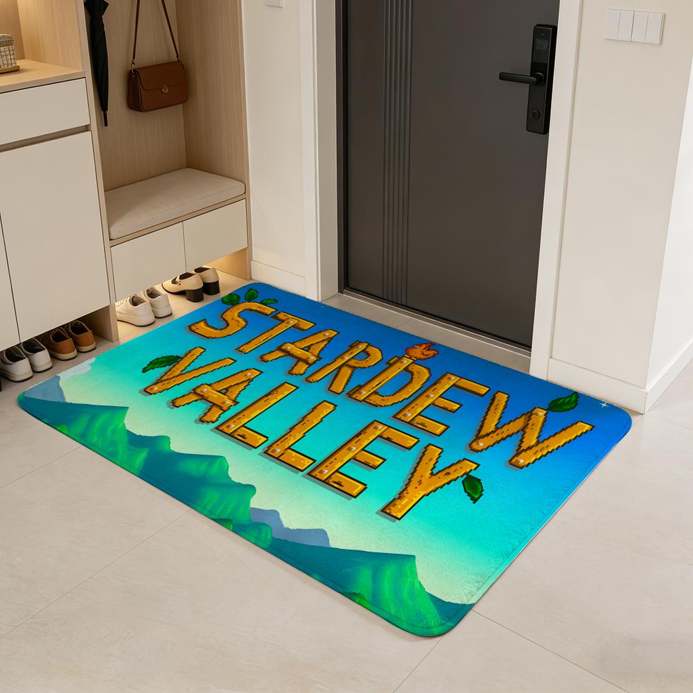 game S-Stardew Valley Floor Mat Flannel Door Mat Non-Slip Absorbent Washable Indoor Home Rug