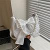 Women's Shoulder Bag Trendy Retro Handbag Canvas Bag Bow-Embellished Pearl Handbag For Trend-Setting Street Fashi Evening Out