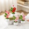 Handwoven Crochet Flower Potted DIY Woolen Thread Finished Product  Home Decor