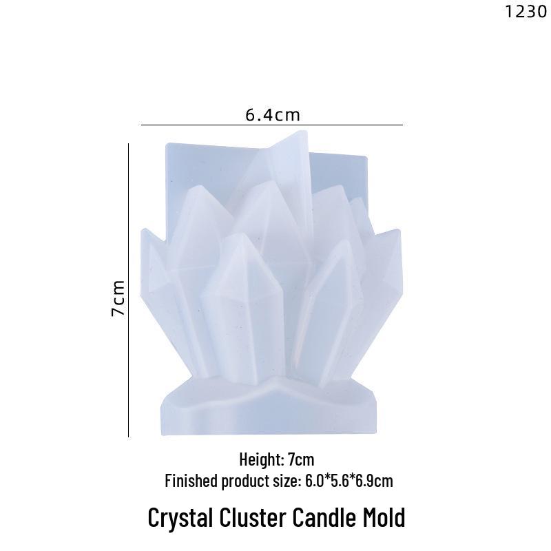 Poppy Crystal Cluster Resin Mold for Ornaments and Candle Display