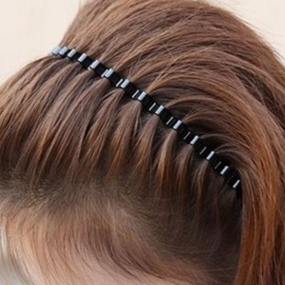 Metal Men Women Unisex Wavy Hair Head Hoop Band Sport Headband Hair Accessory