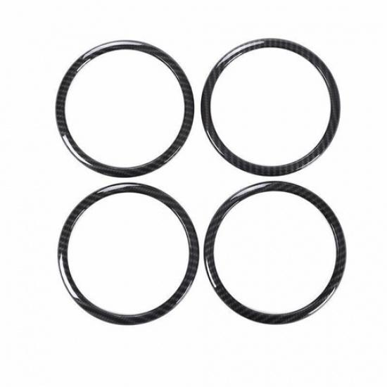 Inner Door Speaker Ring Horn Carbon Fiber Cover Trim 13-19 For BMW 3 4 Series GT