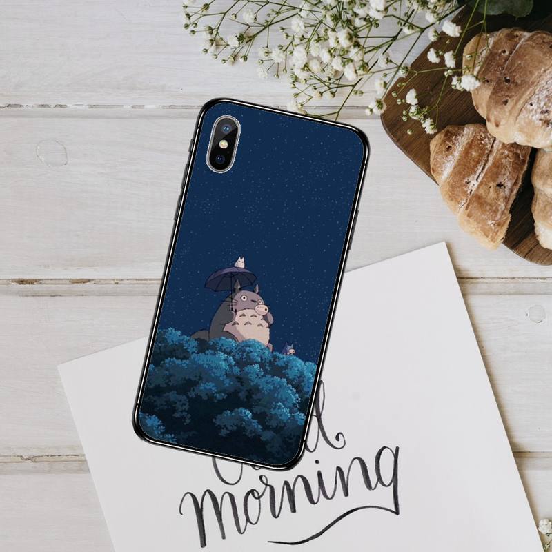 Pouzdro na telefon Happy Totoro sprite away Pro iphone 12 11 13 7 8 6 s plus x xs xr pro max mini skořepina