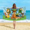 1Pc Funny Cartoon Character Beach Towel Microfiber Soft Skin Friendly Quick Dry Unique Cute Design Essential Beach Accessories