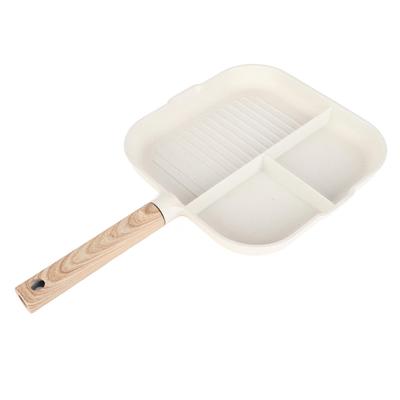 3 i 1 Stekpanna Aluminiumlegering Partitionerad Non-stick Multifunktionell Kök Äggpanna för Frukost