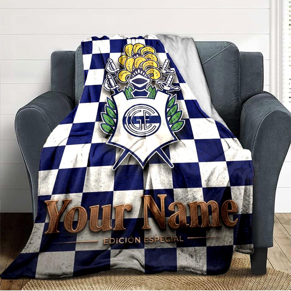 Name Custom Gimnasia de La Plata Print Flannel Blanket High Quality Warm Comfortable Cover for All Seasons Perfect for Gifts Home Decor