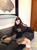 Women's Slim Fit Leopard Print Wool A-line Skirt - New Winter 2025 Style with Elastic Waist