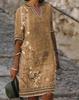 Women's Ethnic Style V-neck Printed Casual Dress Spring Summer 2023