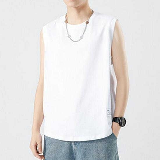 Men's Loose Fit Minimalist Crew Neck Solid T-Shirt, Summer Short Sleeve