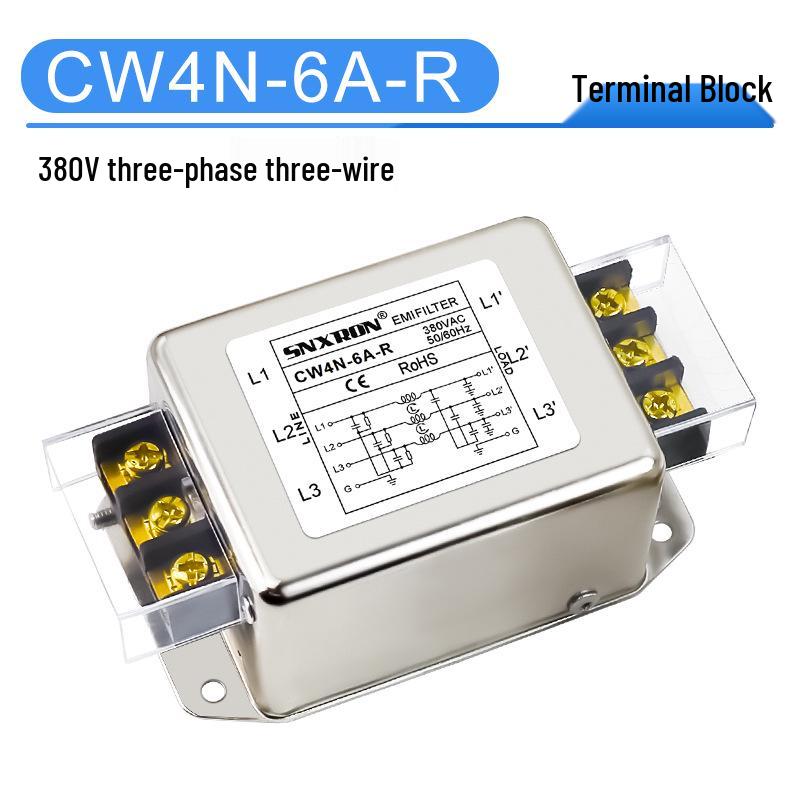 Rail-Mounted CW4L2 Terminal Block: Single-Phase 220V/Three-Phase 380V AC Power Filter, 10A/20A/30A